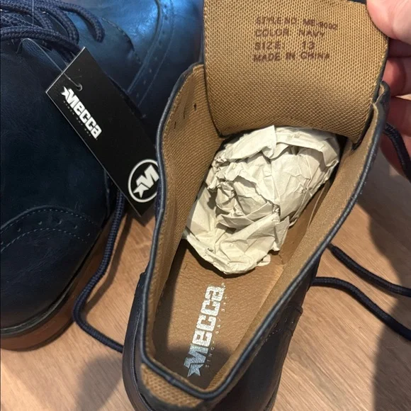 Mecca Navy Leather Oxfords - Picture 3 of 3